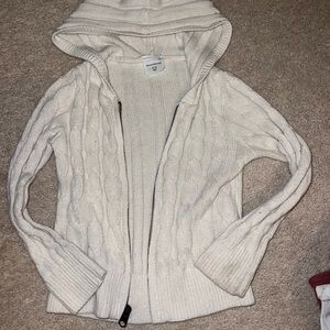 Abercrombie Kids Cream Hooded Cardigan